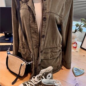 Lucky Brand Cargo Jacket for Women Size Large Green